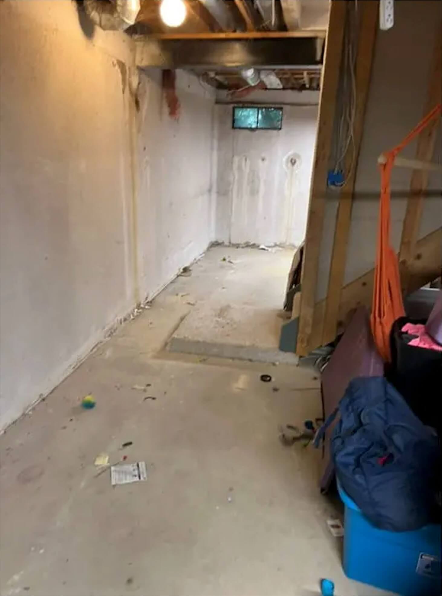 Basement Waterproofing Before